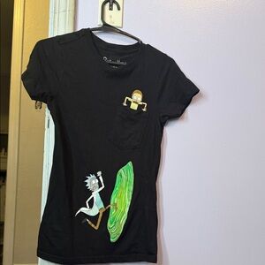 Rick and Morty Black Graphic Pocket Tee